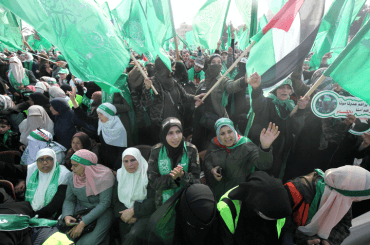 Supporters of the Hamas movement attend the 35th of anniversary Festival of the organization's founding, Gaza City, December 14, 2022. (Photo: Omar Ashtawy/APA Images)