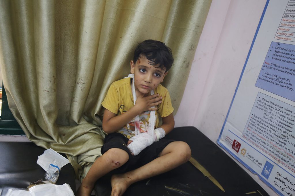 Injured Palestinians, including women and children, are brought to Al Aqsa Martyrs Hospital for treatment after Israeli attacks on Nuseirat, Al Maghazi, Az Zawayda and Al Bureij camps, in Deir al Balah, Gaza on June 08, 2024. At least 150 died and many injured in the attacks on refugee camps carried out by Israeli forces. Photo by Omar Ashtawy (c) apaimages