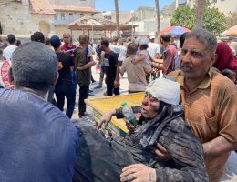 Wounded Palestinians at Al-Ahli Arab Hospital after Israeli attacks on homes al-Shuja'iyya, Gaza City, June 27, 2024. (Photo: Hadi Daoud /APA Images)