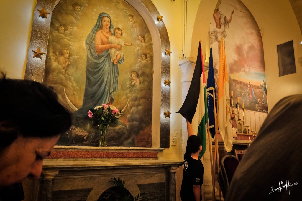 Holy Friday mass in Taybeh, 2024. (Photo: Qassam Muaddi/Mondoweiss)