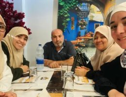 Reem Hamadaqa, far right, with her parents Sahar, and Alaa’, and her two sisters, Heba, 29, and Ola, 19. These four members of Reem's family were martyred along with 10 other family members in a March 2 Israeli attack in southern Gaza.
