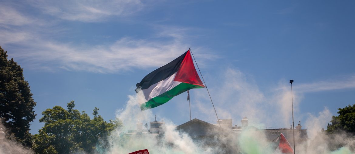 The People's Red Line march against genocide in Gaza in front of the White House in Washington D.C., on June 8, 2024 (Photo: Aseel Kabariti)