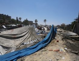 The aftermath of the Mawasi massacre, July 13, 2024. (Photo: Omar Ashtawy/APA Images)