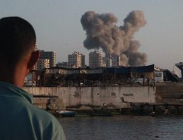 Black smoke billows following an Israeli air strike that targeted a building in Gaza City on June 24, 2024. (Photo: Hadi Daoud/APA Images)