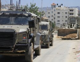 Israeli forces conduct a raid in Tulkarem in the occupied West Bank on July 23, 2024. (Photo: Mohammed Nasser/APA Images)