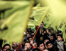 Supporters of Lebanon's Hezbollah movement at a rally and a televised speech Secretary-General Hassan Nasrallah, January 3, 2023. (Photo: Marwan Naamani/dpa via ZUMA Press/APA Images)