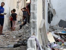 Palestinians inspect the site of an Israeli attack in al-Maghazi Refugee Camp, August 14, 2024. (Photo: Naaman Omar/APA Images)