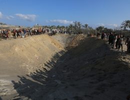 Palestinians inspect the damage at the site of the second Mawasi massacre, September 10, 2024. (Photo: Naaman Omar/APA Images)