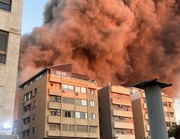 The aftermath of a massive Israeli attack in the Dahiya area of Beirut on September 27, 2024. Photo shared by Lebanese journalist Ahmad El Hajj on social media.