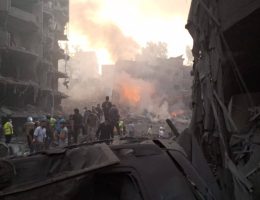 Israel flattened at least six residential buildings in Beirut’s southern﻿ Dahiya district on September 27, 2024. (Photo: Social Media)