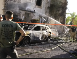 Images of the destruction following Hezbollah's retaliatory attack on Sunday in Kiryat Bialik, September 22. (Photo: Video Screenshot from AFP Youtube Channel)