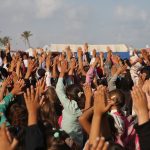 Palestinian children attend classes at tent school in Rafah, April 30, 2024. (Photo: Ahmed Ibrahim/APA Images)