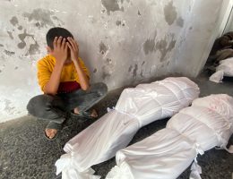 Palestinians killed in Israeli attacks on Gaza are brought al-Ahli Arab Hospital in Gaza City, October 31, 2024. (Photo: Hadi Daoud/APA Images)