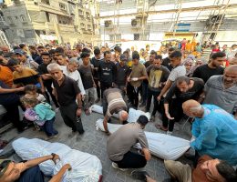 A photo posted to social media by Al Jazeera reporter Anas Al-Sharif with the caption: "More than 22 martyrs and dozens wounded in the occupation's targeting of Abu Hussein School in Jabalia camp, north of the Gaza Strip," on October 17, 2024. (Photo: x.com/AnasAlSharif)