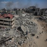 A general view of the destruction in the vicinity of al-Shifa Hospital, following a two-week Israel military operation in Gaza City, on April 2, 2024. (Credit Image: © Omar Ishaq/dpa via ZUMA Press APA Images)