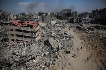 A general view of the destruction in the vicinity of al-Shifa Hospital, following a two-week Israel military operation in Gaza City, on April 2, 2024. (Credit Image: © Omar Ishaq/dpa via ZUMA Press APA Images)