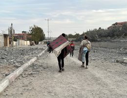 Palestinians escaping Nuseirat Camp following an Israeli massacre in the Gaza Strip on November 11, 2024. (Photo: Saed Abu Nabhan/APA Images)