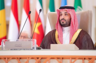 Saudi Crown Prince Mohammed bin Salman addressing the summit of the Organization of Islamic Cooperation (OIC) and the Arab League in Riyadh, on November 11, 2024. (Photo by Saudi Press Agency)