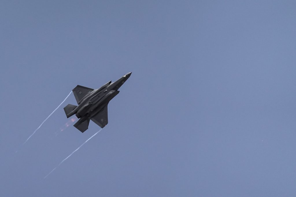 An Israel Air Force F-35, nicknamed Adir, rehearses for a flyover above Jerusalem, April 19, 2023. (Photo: Nir Alon/ZUMA Press Wire/APA Images)