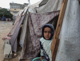 Palestinians, navigating winter conditions struggle with the strong winds, heavy rain and floods affecting the region amid Israeli attacks on November 24, 2024. (Photo: Omar Ashtawy/APA Images)
