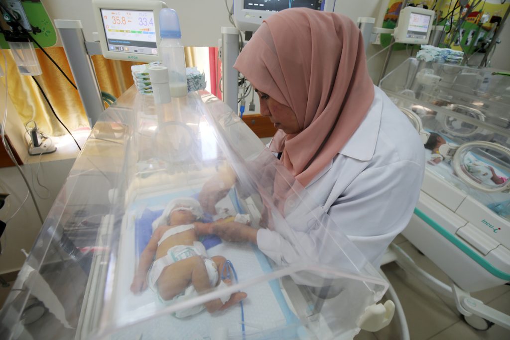 A hospital room in Al-Aqsa Hospital where premature babies lay in incubators, most premature babies face with danger due to power outages, in Deir El-Balah, Gaza on May 29, 2024. (Photo: Omar Ashtawy/APA Images)