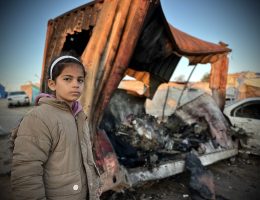 Displaced Palestinians check the destruction following an overnight Israeli strike on a makeshift displacement camp in the Mawasi area of Khan Younis in the southern Gaza Strip on January 2, 2025, that reportedly killed at least 11 people. On January 1, Israeli Defense Minister Israel Katz threatened that Israel would intensify its strikes on Gaza if Hamas continued firing rockets into Israel. (Photo: Doaa el-Baz/APA Images)