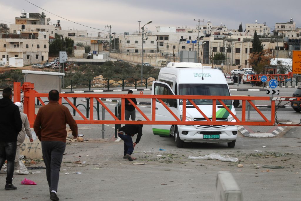 The Israeli army forces tighten their military measures at the entrances and exits of the governorates in the city of Hebron in the West Bank, on 22 January 2024. (Photo by Mamoun Wazwaz apaimages)