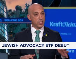 Anti-Defamation League CEO Jonathan Greenblatt discusses the debut of the JLens 500 Jewish Advocacy U.S. ETF (TOV) on CNBC, on February 27, 2025. (Screenshot: CNBC)