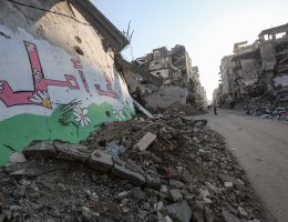 Rubble of destroyed buildings in the al-Rimal neighborhood of Gaza City, January 30, 2025. (Photo: Omar Ashtawy/APA Images)