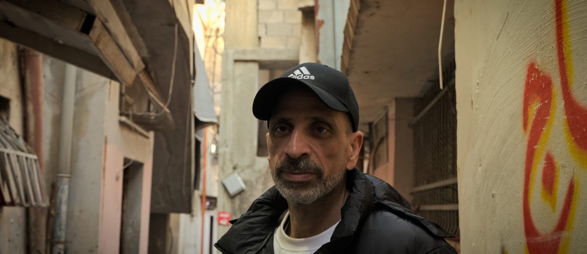 Amir Abu Raddaha in al-Am'ari refugee camp, Ramallah, weeks after his release after 23 years in Israeli prison, March 2025. (Photo: Qassam Muaddi/Mondoweiss)