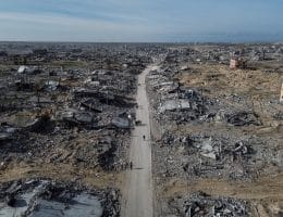Aerial view of the destruction in Rafah on January 19, 2025, during the start of the ceasefire between Israel and Hamas. (Photo: Omar Ashtawy/APA Images)