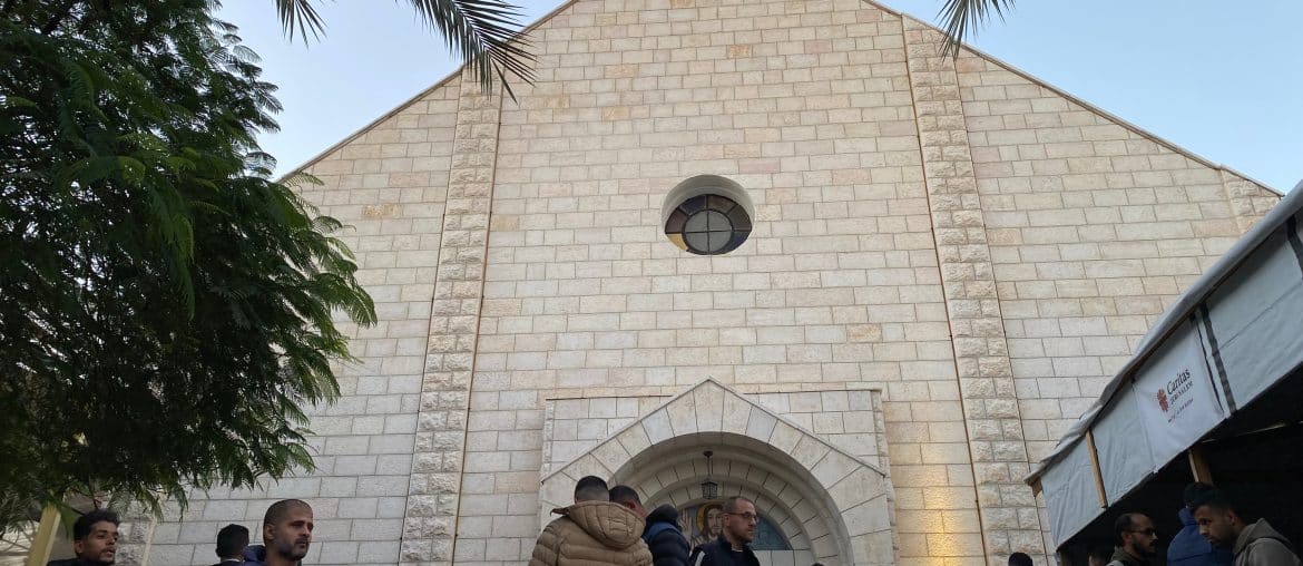 Palestinian Christians participate in the Christmas Mass at the Church of the Holy Family in Gaza City, December 24, 2024. (Photo: Hadi Daoud /APA Images)