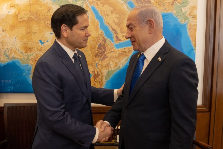 Secretary Marco Rubio meets with Israeli Prime Minister Benjamin Netanyahu in Jerusalem, Israel, February 16, 2025. (Official State Department photo by Freddie Everett)