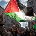 Pro-Palestinian protesters rallying in Berlin, Germany in April 2023. (Photo: © Michael Kuenne/PRESSCOV via ZUMA Press Wire APA Images)