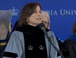 Interim Columbia University president Claire Shipman at the school's graduation ceremony. (Photo: Twitter/CU Apartheid Divest)