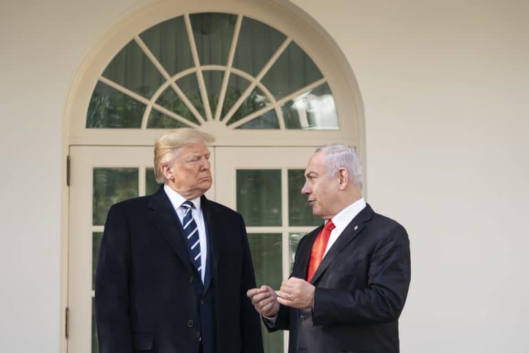 U.S. President Donald Trump and Israeli Prime Minister Benjamin Netanyahu at the White House, January 27, 2020. (Photo: Flickr/White House, by Joyce N. Boghosian)