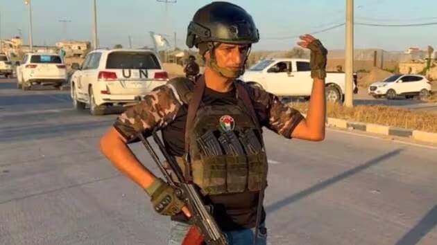 Yasser Abu Shabab's men have been shown sporting Palestinian flags and wearing armbands with “Anti-Terror Force” written on them. (Photo: Social Media)