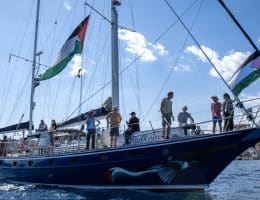 The Madleen, seen before departing Catania to travel to Gaza. (June 1, 2025 Photo: Freedom Flotilla Coalition)