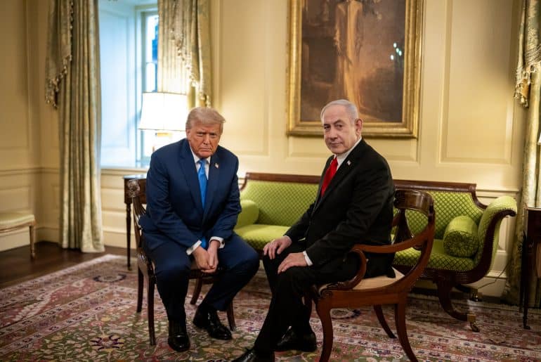US President Donald Trump and Israeli Prime Minister Benjamin Netanyahu at the White House, July 7, 2025. (Photo: Official White House Photo by Daniel Torok)