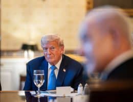 President Donald Trump hosts a bilateral dinner for Israeli Prime Minister Benjamin Netanyahu, Monday, July 7, 2025, in the Blue Room. (Official White House Photo by Daniel Torok)