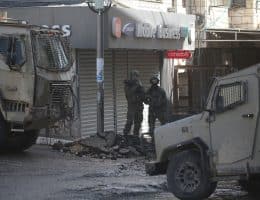 Israeli soldiers deploy at the entrance of the Tulkarem refugee camp, February 5, 2025. (Photo: Mohammed Nasser/APA Images)