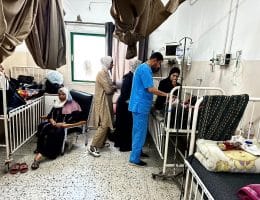 Palestinian children suffering from malnutrition receive medical care at Nasser Hospital, May 5, 2025. (Photo: Doaa el-Baz /APA Images)