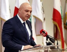 Lebanese President Joseph Aoun attends the commemoration of the army martyrs in Yarzeh, Beirut, Lebanon, on July 31, 2025. (Photo: Lebanese Presidency Office via APA Images)