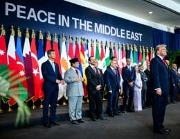 President Donald Trump is introduced by Egyptian President Abdel Fattah el-Sisi before delivering remarks at the Tonino Lamborghini International Convention Center in Sharm El Sheikh, Egypt, Monday, October 13, 2025, during a summit of world leaders on ending the war between Israel and Hamas in Gaza. (Official White House Photo by Daniel Torok)