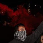 Activists protest in front of SOCAR’s Istanbul office, on October 7, 2025. (Photo: Thousand Youth for Palestine)