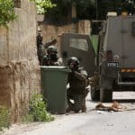 Israeli military vehicles and bulldozers surround a Palestinian house in the town of Tammun during an Israeli army raid in Tubas, West Bank, May 15, 2025. (Photo: Mohammed Nasser/APA Images)