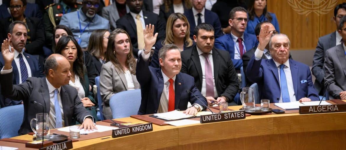 Security Council adopts resolution 2803 during the UN Security Council meeting on November 17, 2025, approving U.S. President Donald Trump's "peace plan" for Gaza. (Photo: UN Photo/Loey Felipe)