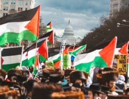 FILE: Pro-Palestine protesters march in Washington, DC to call for a ceasefire and end the genocide in Gaza in January 2024. (Photo: Eman Mohammed)