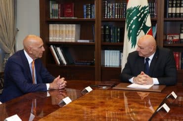 Lebanese President, Joseph Aoun, meets with U.S. Ambassador to Turkey and Special Envoy to Syria, Tom Barrack, in the presence of U.S. Ambassador to Lebanon, Lisa Johnson, Beirut, July 7, 2025. (Photo: Lebanese Presidency Office/APA Images)