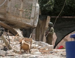 Israeli forces destroy a building after besieging it and killing five men inside during a raid on Tammun, May 15, 2025. (Photo: Mohammed Nasser/APA Images)
